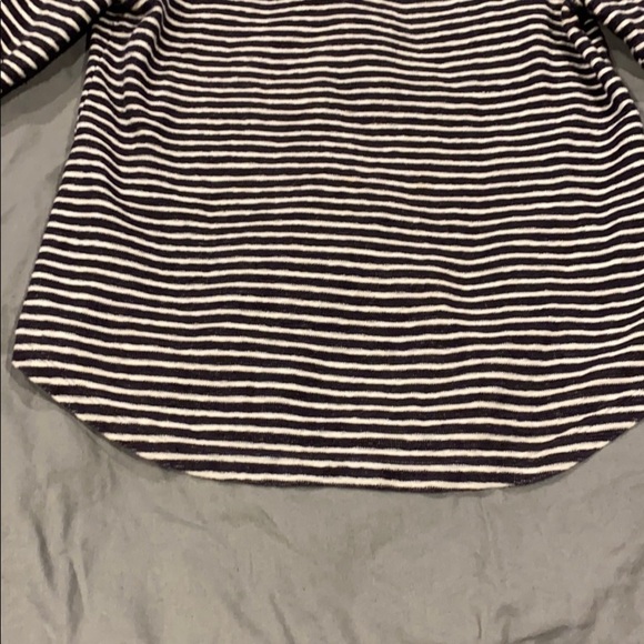 Lands End Thick Warm French Terry Striped Crew - Picture 13 of 13